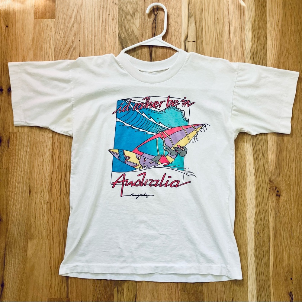 Vintage 90s Kangoala Clothing Australia Windsurfing T Shirt Single Stitch